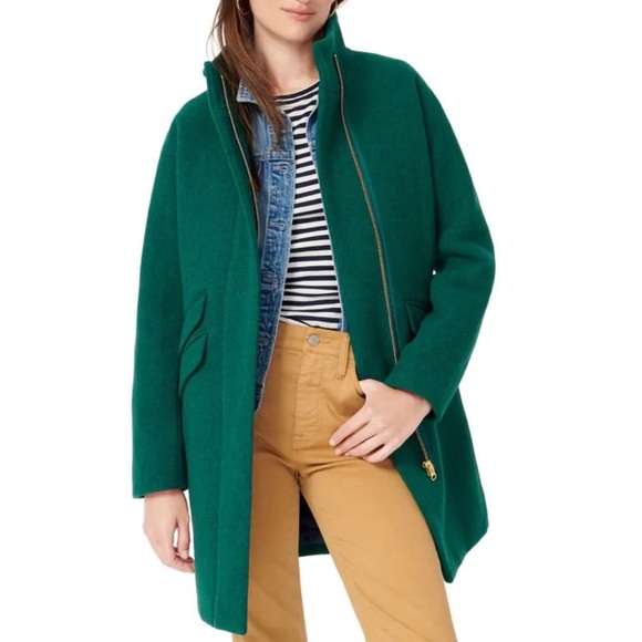 J Crew Stadium Wool Cocoon Coat Forest Green 10 - Picture 3 of 12